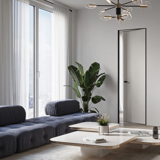 Invisible под окраску Profil Doors с открываем от себя в коробке Invisible Reverse