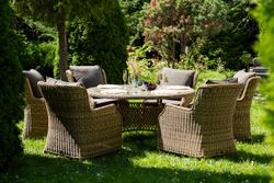 "Эспрессо–150 N" обеденная группа плетеная, цвет соломенный