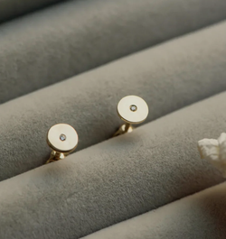 серьги (пара) «луна» из желтого золота