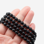 Черный агат натуральный, бусины в форме шара, микроогранка, 6мм