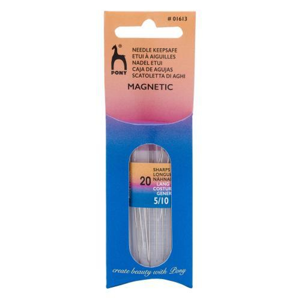 01613 Иглы ручные для шитья с магнитом Sharps MAGNETIC, № 5-10, 20шт, PONY