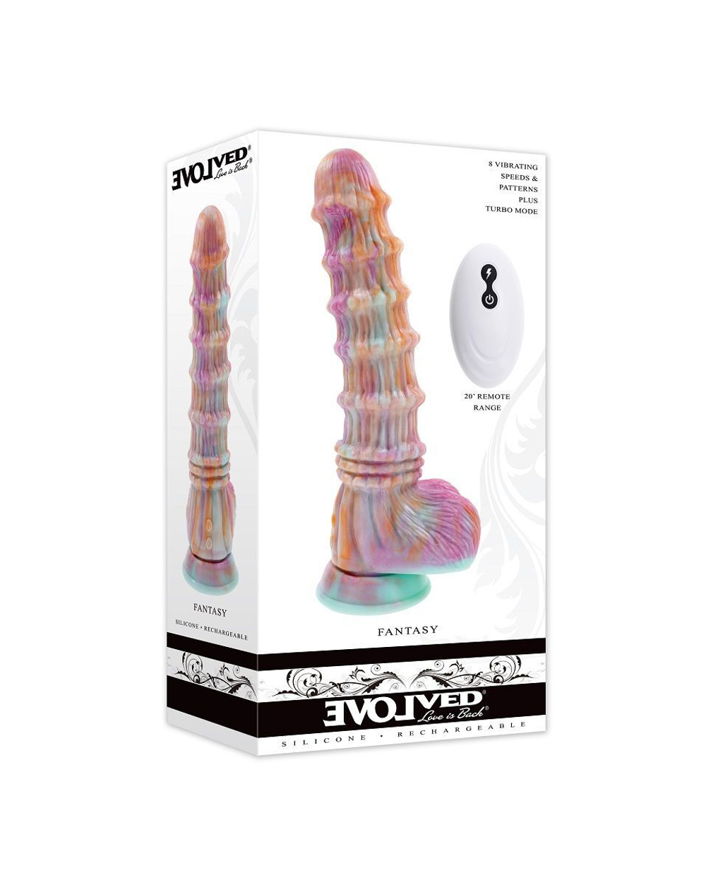 Фантазийный вибратор на присоске Fantasy - 27,6 см. (Цвет: разноцветный)