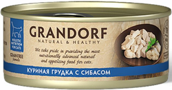 GRANDORF CAT Куриная грудка с Сибасом 70г.