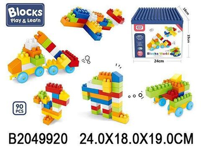 Конструктор блочный 90эл., кор 6680-7