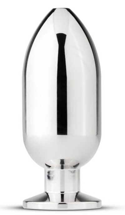 Серебристая анальная пробка Sinner Big Metal Buttplug - 10 см. (Цвет: серебристый)