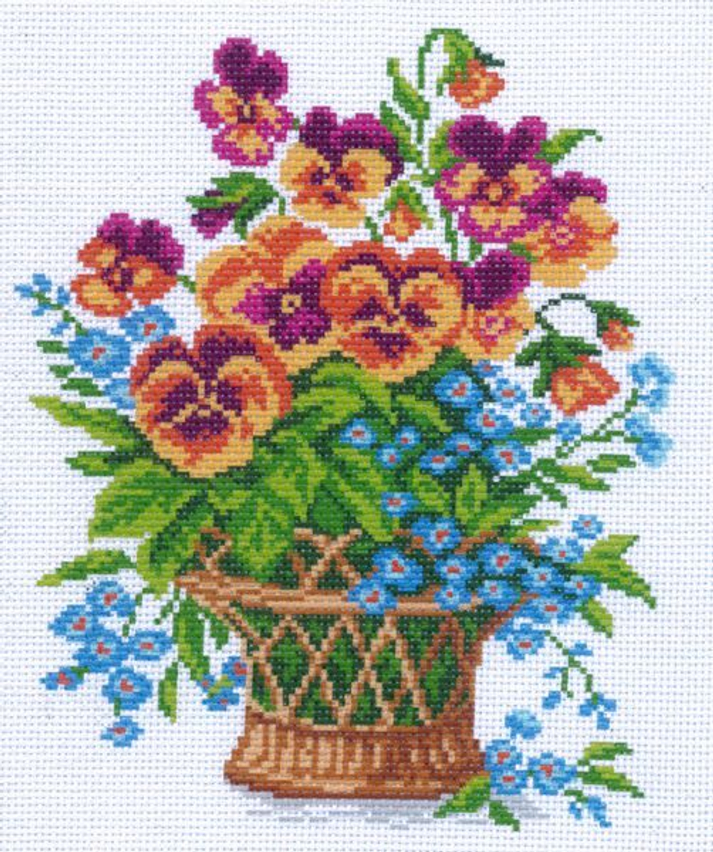 "Анютины глазки"-0761/1 канва с рисунком