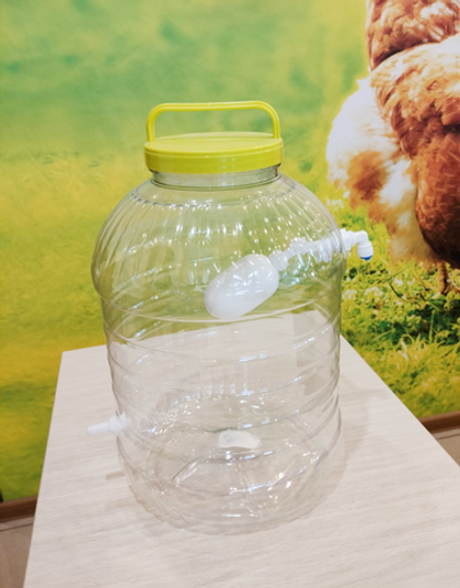 Бак прозрачный с поплавковым клапаном и штуцером, 10 литров