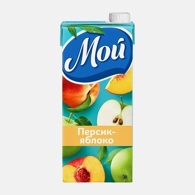 Мой нектар Яблочно-персиковый 0,95л/12