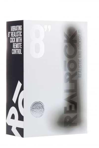 Чёрный вибратор-реалистик Vibrating Realistic Cock 8 With Scrotum - 20 см. (Цвет: черный)