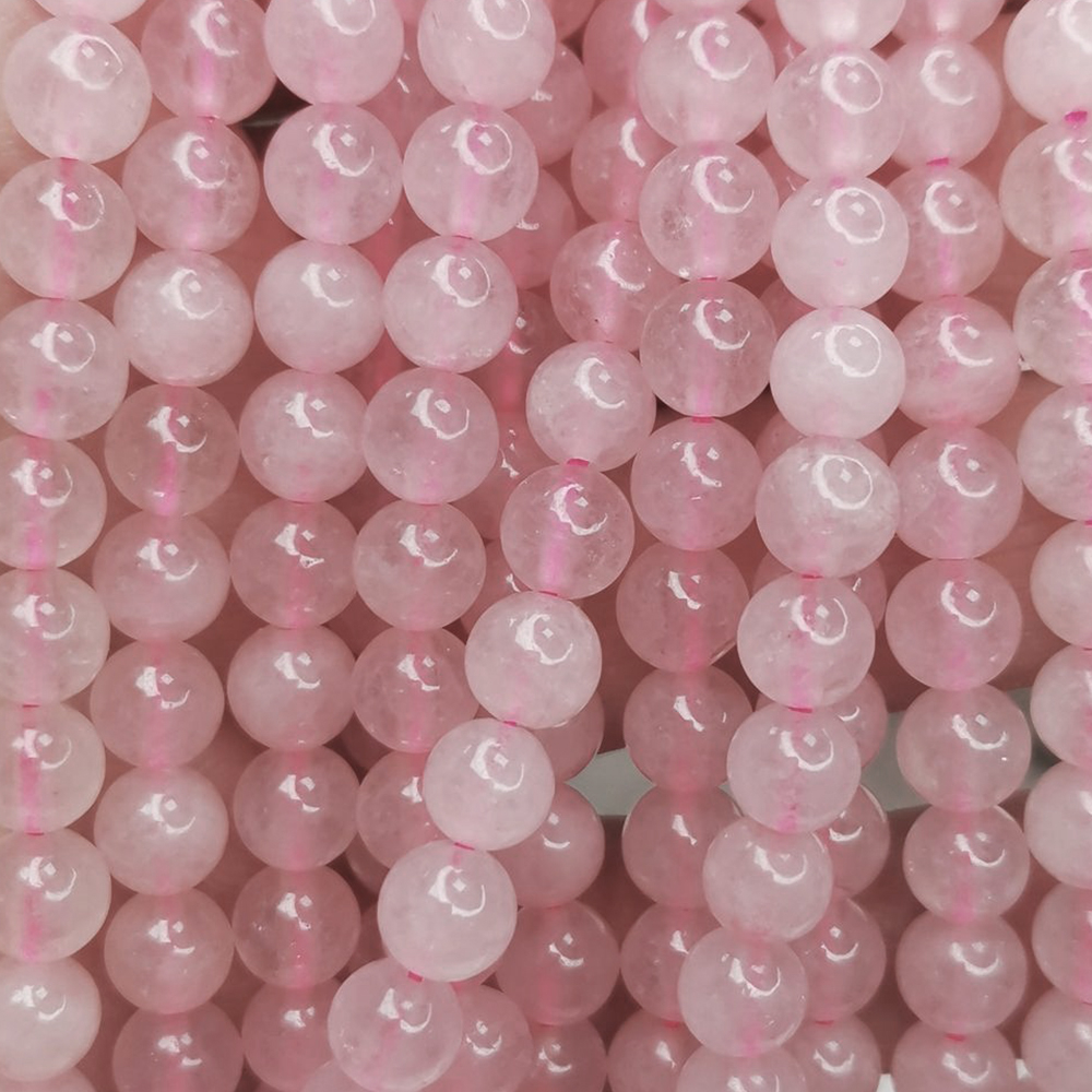 Бусина круглая розовый кварц асс.