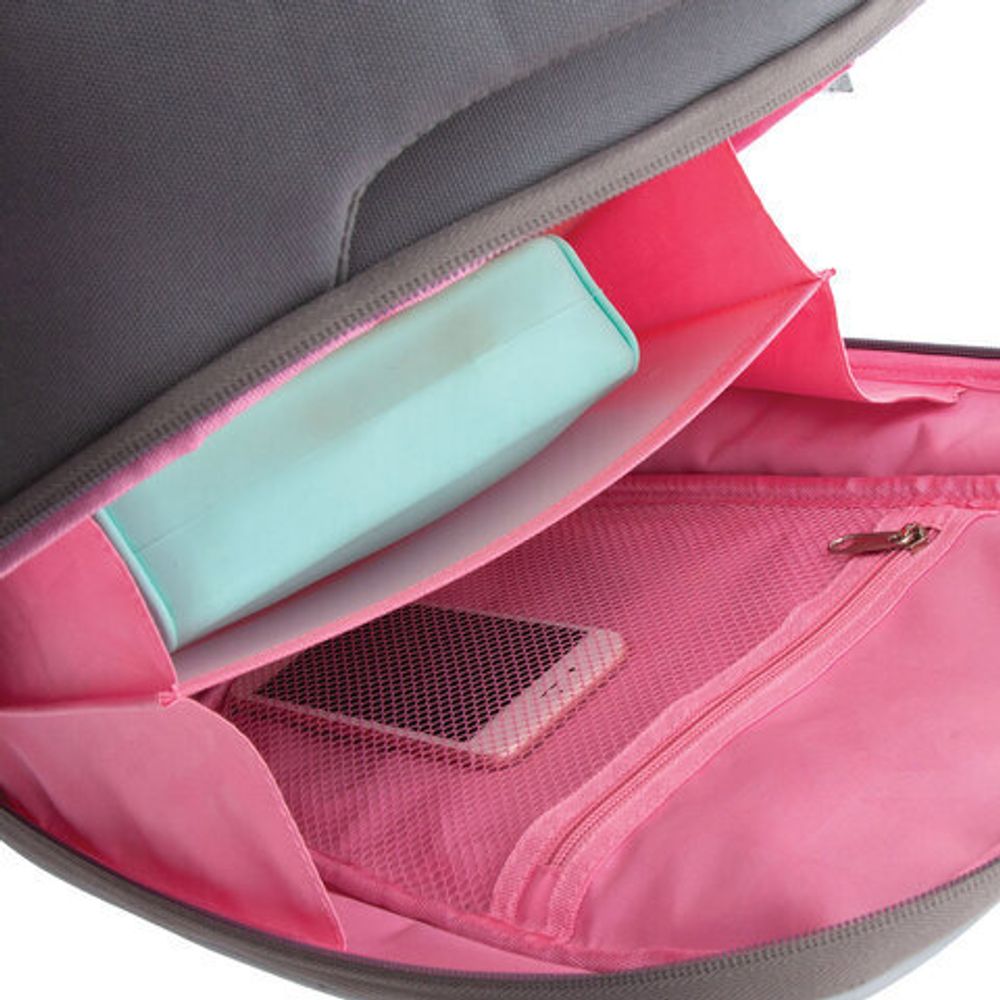 Ранец GRIZZLY анатомическая спинка, с брелоком, для девочек, "RABBIT", 36х29х18 см, RAf-292-3/2