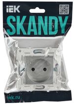 SKANDY Розетка без заземления без защитных шторок 10А SK-R02S серебряный IEK