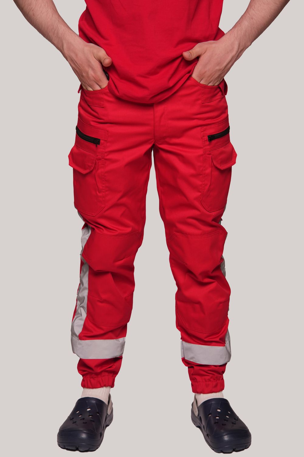 Брюки-джоггеры демисезонные мужские Скорая помощь MedicLine цв. Красный