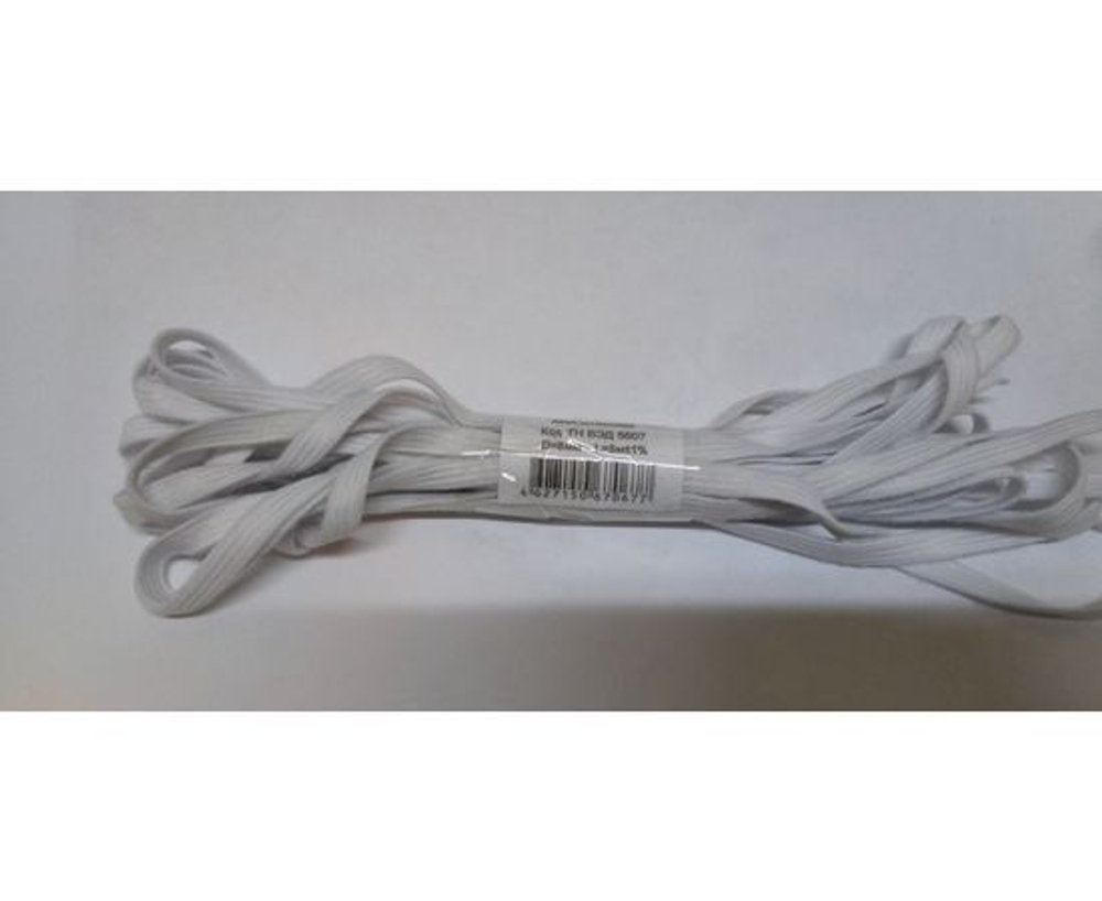 Резинка для шитья вязаная бельевая 8мм белая 10м, эластичная лента для одежды