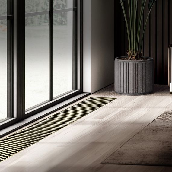 Конвектор внутрипольный Royal Thermo ATRIUM 150/400/2400 2889 Вт золотой