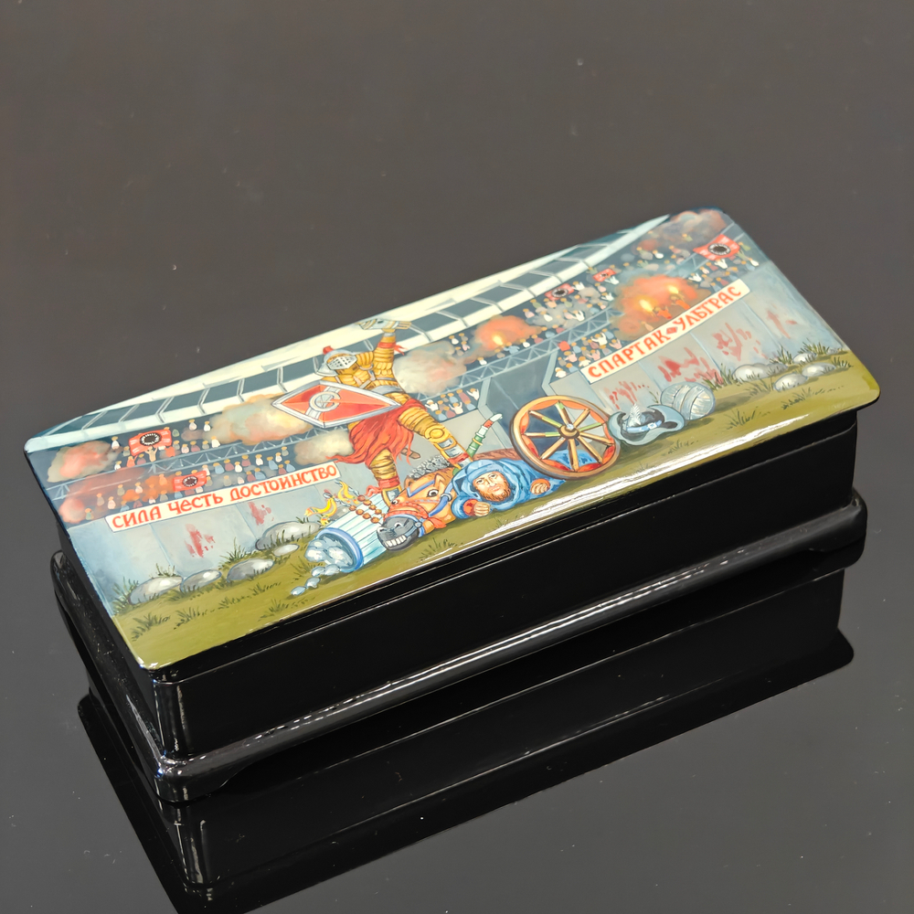 Шкатулка Палех подарок футбольному болельщику