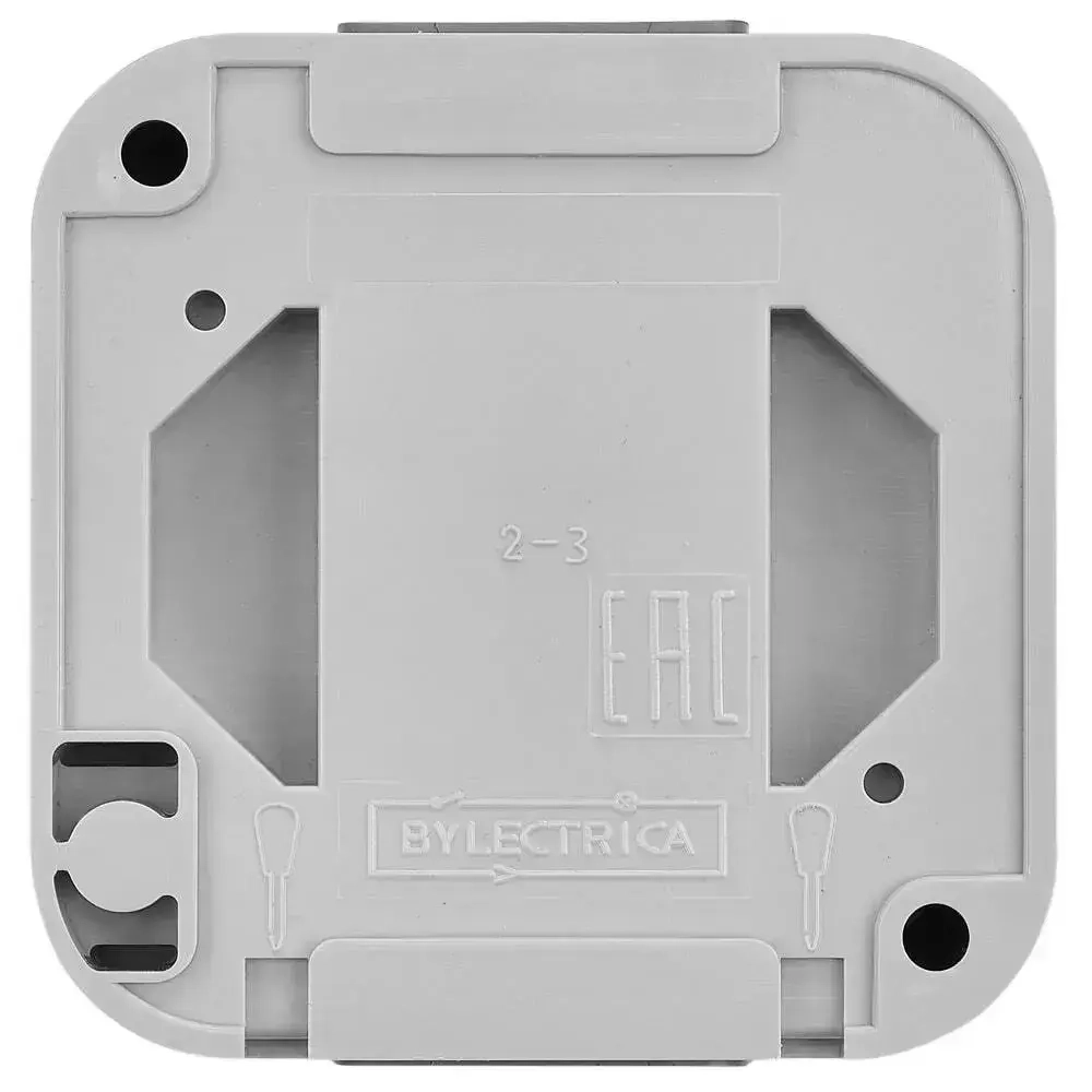 Розетка накладная с крышкой, влагозащищённая с заземлением "ПРАЛЕСКА АКВА", серый/прозрачный