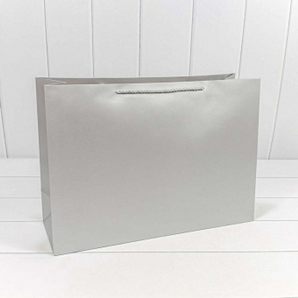 Пакет подарочный Фактура Серебро 45*32*15 см.