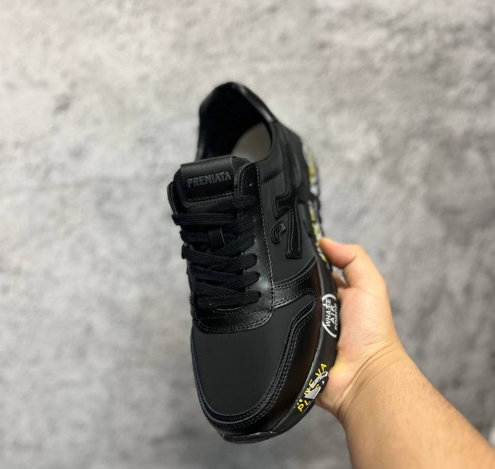 Premiata Mick черные кожа