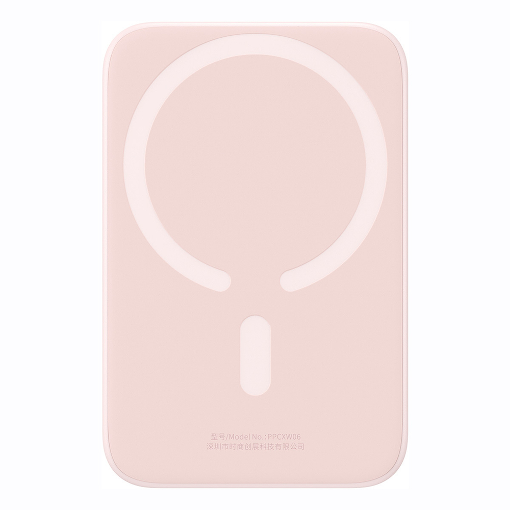 Внешний аккумулятор + Беспроводная зарядка Baseus Magnetic Wireless Charging Power Bank C+Qi 6000mAh 20W (MagSafe) - Pink