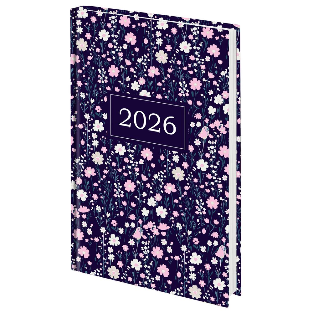 Ежедневник датированный 2026 145х215 мм А5 STAFF ламинированная обложка "Flowers" (117318)