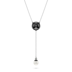 SWAN:NECKLACE PRL GRY/RHS