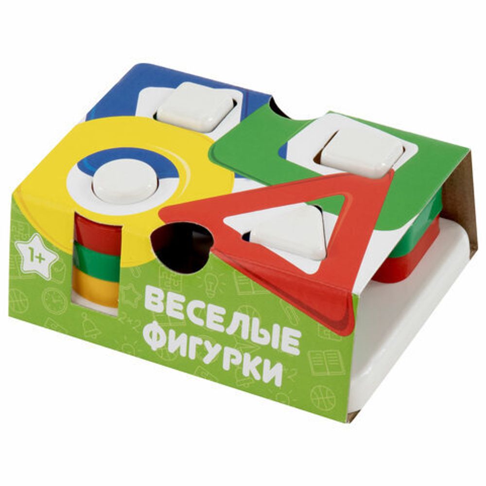 Игра-сортер дидактическая "Веселые фигурки", пластиковая, 12 элементов, НОРДПЛАСТ, 801