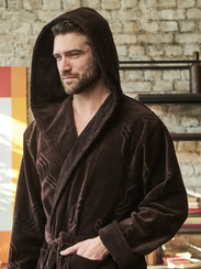 Халат мужской DOMINIC с капюшоном Коричневый "Polens"