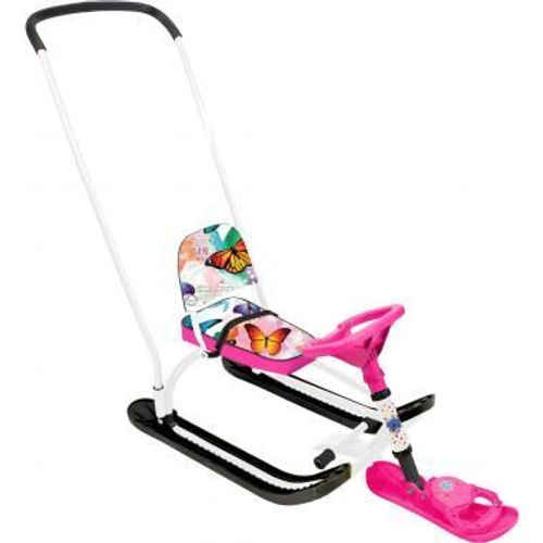 Снегокат Ника Twiny2  TW2/Б2 с бабочками (белый каркас)