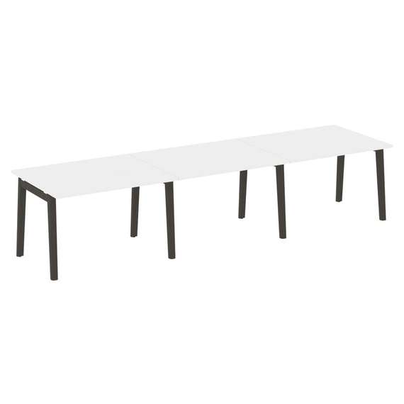 Onix Wood Стол переговорный (3 столешницы) OW.PRG-3.2 Белый Бриллиант/Дуб Темный/Металл Антрацит 354