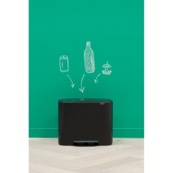 Brabantia Контейнер для мусора Bo 3х11л с сортировкой, черный