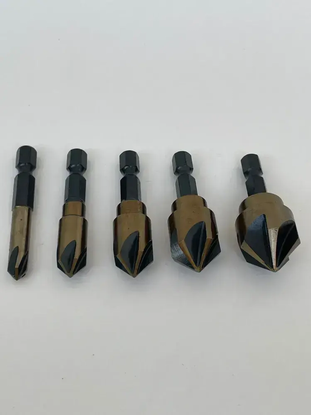 Набор зенкеров по металлу 5PCS 6, 9, 12, 15 и 19 мм с титановым покрытием, Стронг СТМ-52800005