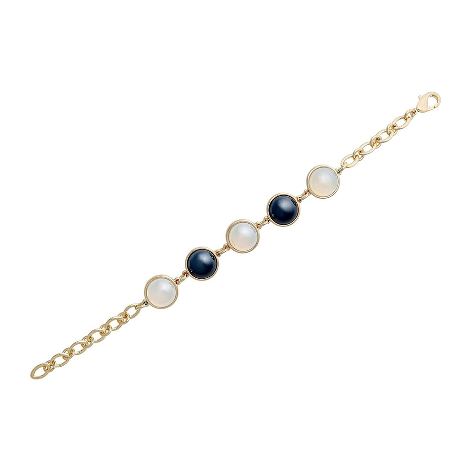 Браслет классический Possebon Pearl Opaline-Black Agate C1362.25.4 BW/G