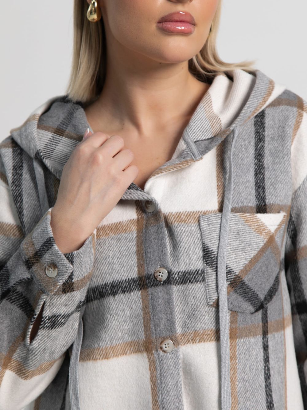 Рубашка теплая с капюшоном Олиссия (серая) Б15504-18М LT Collection