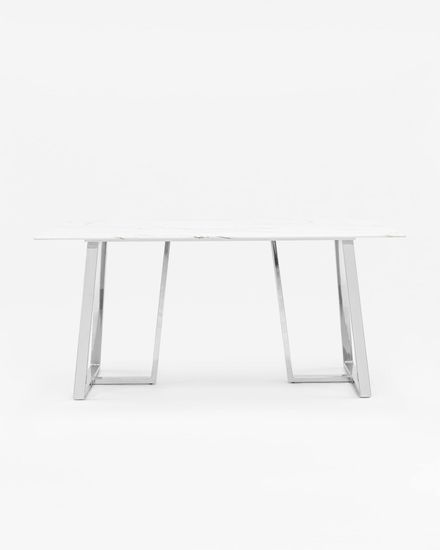 Стол обеденный Даллас 160*90 белый стеклянный