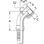 Фитинг DN 16 ORFS (Г) 1.3/16 (45)