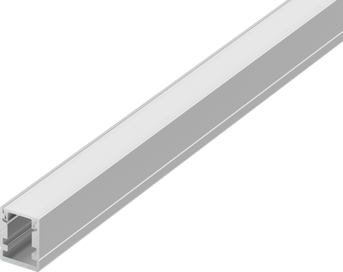 Накладной алюминиевый профиль, 10х13х2000мм. В комплекте матовый экран, 4 торцевые заглушки, 4 крепежа, белый RAL9003