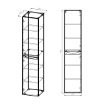 Шкаф Mia VSC-2M170VO-L подвесной, 1700*350*350, V.Oak, левый, , шт