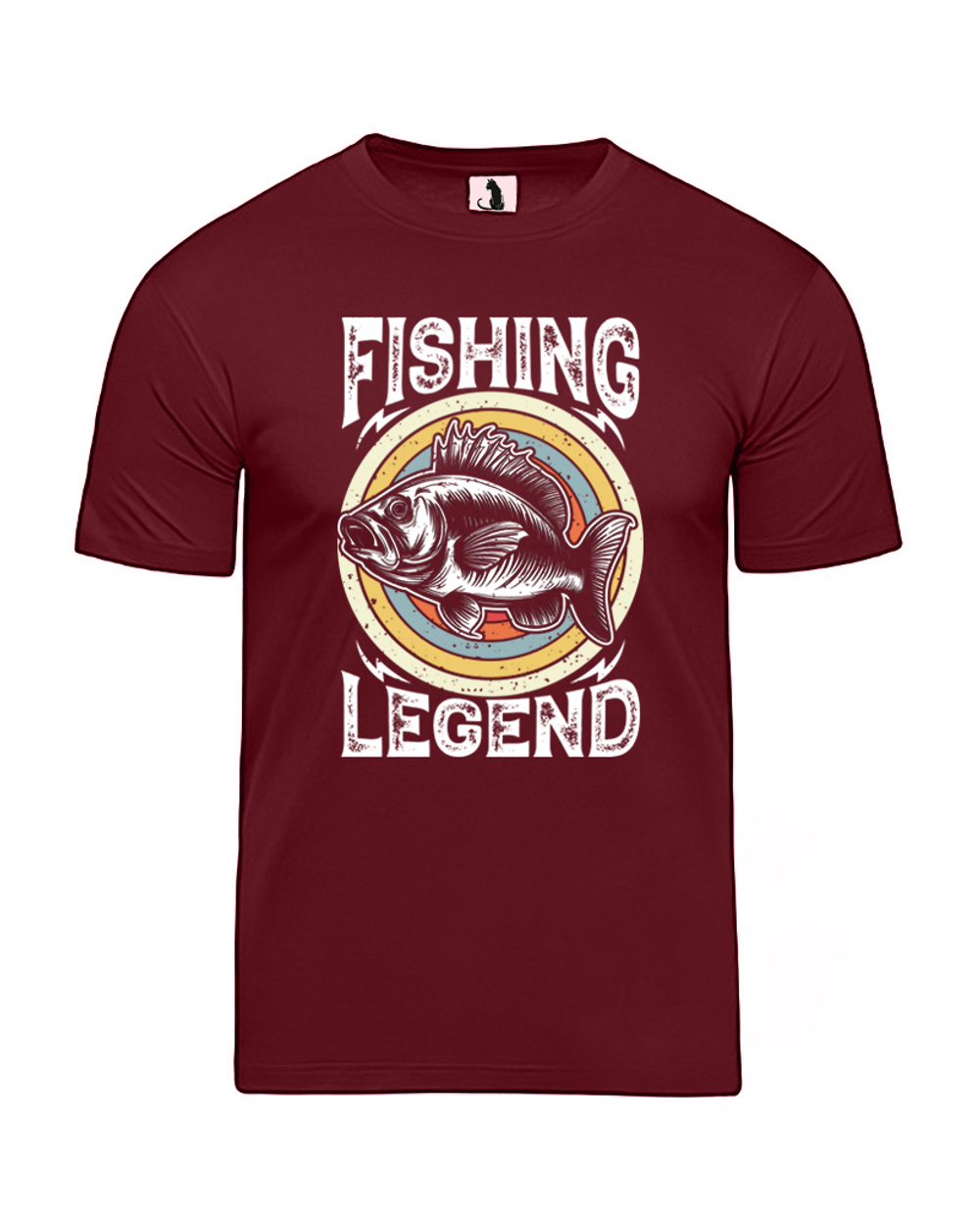 Футболка рыбака Fishing Legend классическая прямая бордовая