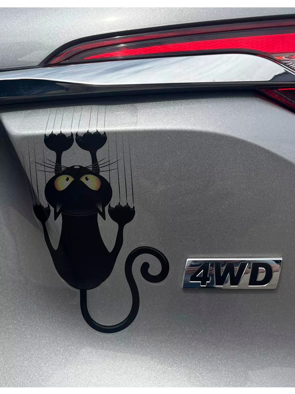 Наклейка на авто надпись с котом