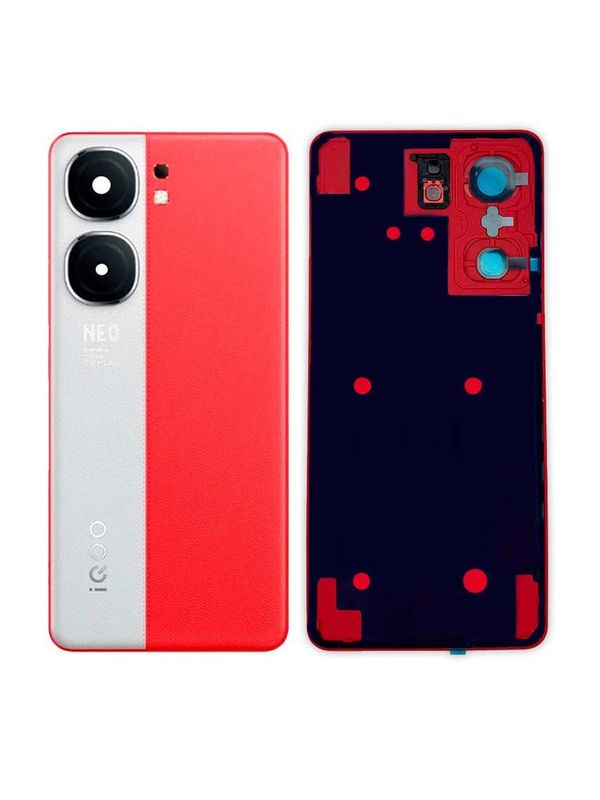 Задняя крышка для Iqoo Neo 9 5G красно-белая (Red-White) со стеклом камеры