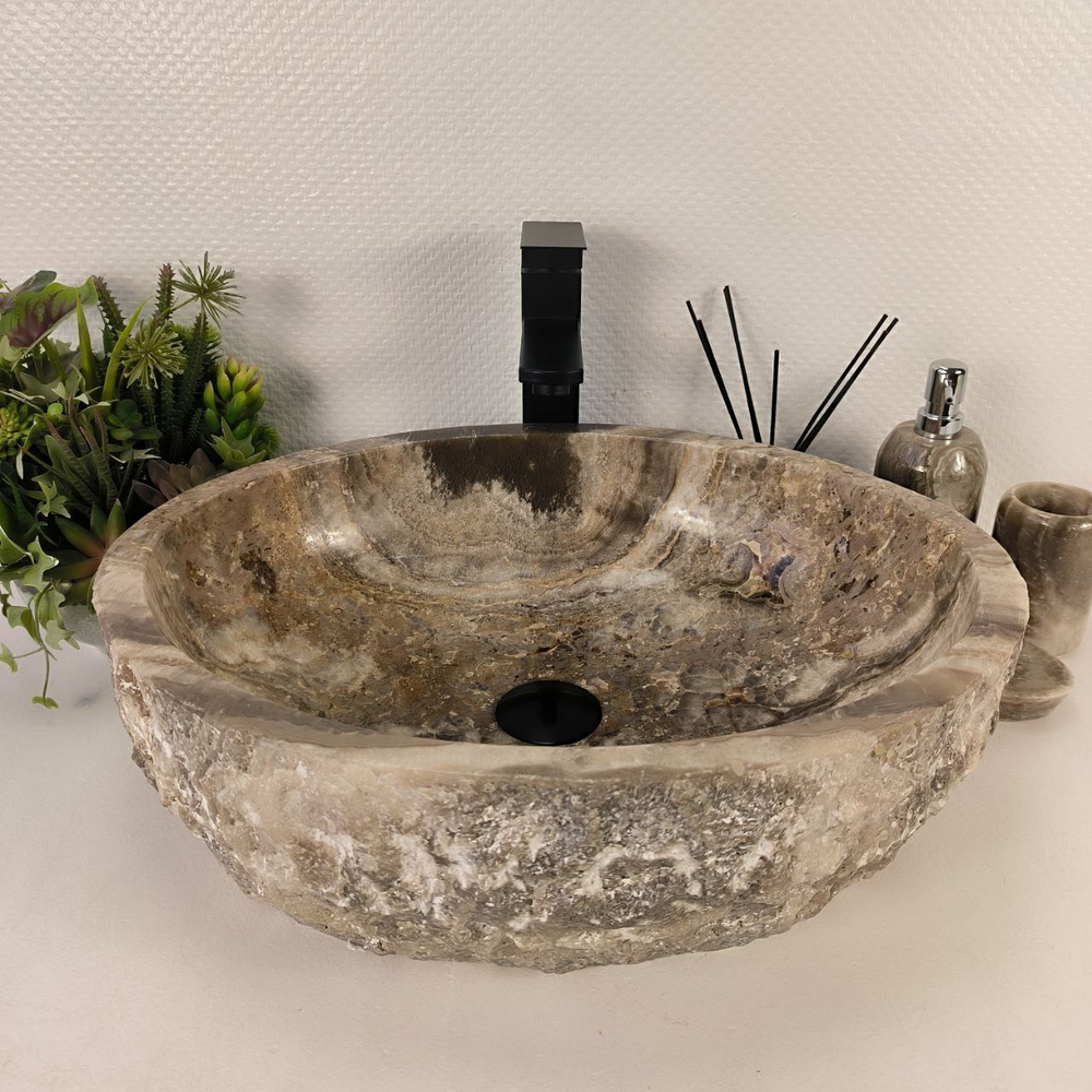 Раковина из оникса Erozy Grey EO-64728 51*41*16 0156