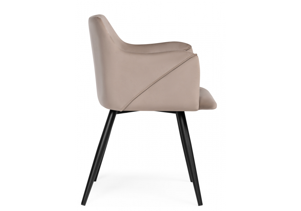 Стул на металлокаркасе Woodville Эджелл латте, черный, ножки черные