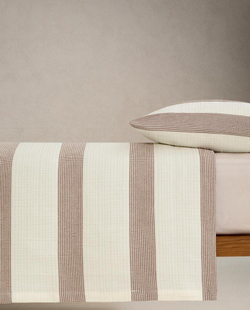 ZARA HOME ДЕТСКОЕ ПОКРЫВАЛО В ПОЛОСКУ, ЦВЕТ КОРИЦЫ