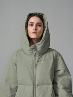 Пуховик длинный, хаки, SilverFox