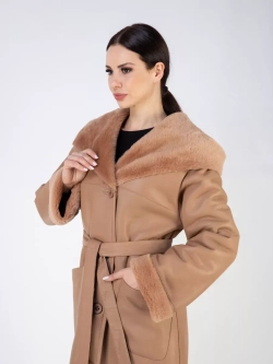 Дубленка зимняя натуральная с капюшоном