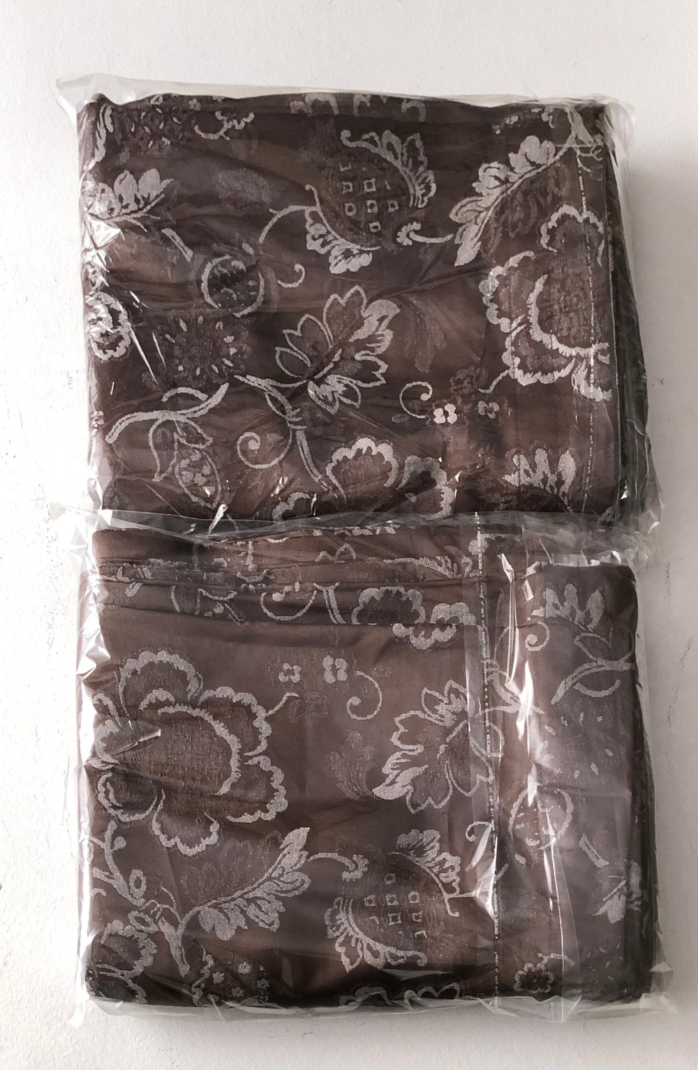 Готовые шторы жаккард из хлопка арт. 73759, цвет шоколад
