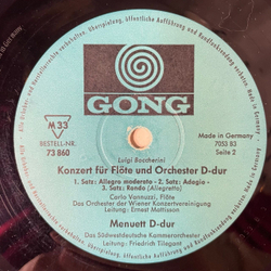 Винтажная виниловая пластинка LP W. A. Mozart Моцарт, Luigi Boccherini KV 313, Konzert Fur Flote Und Orchester D-dur (Germany 1966)