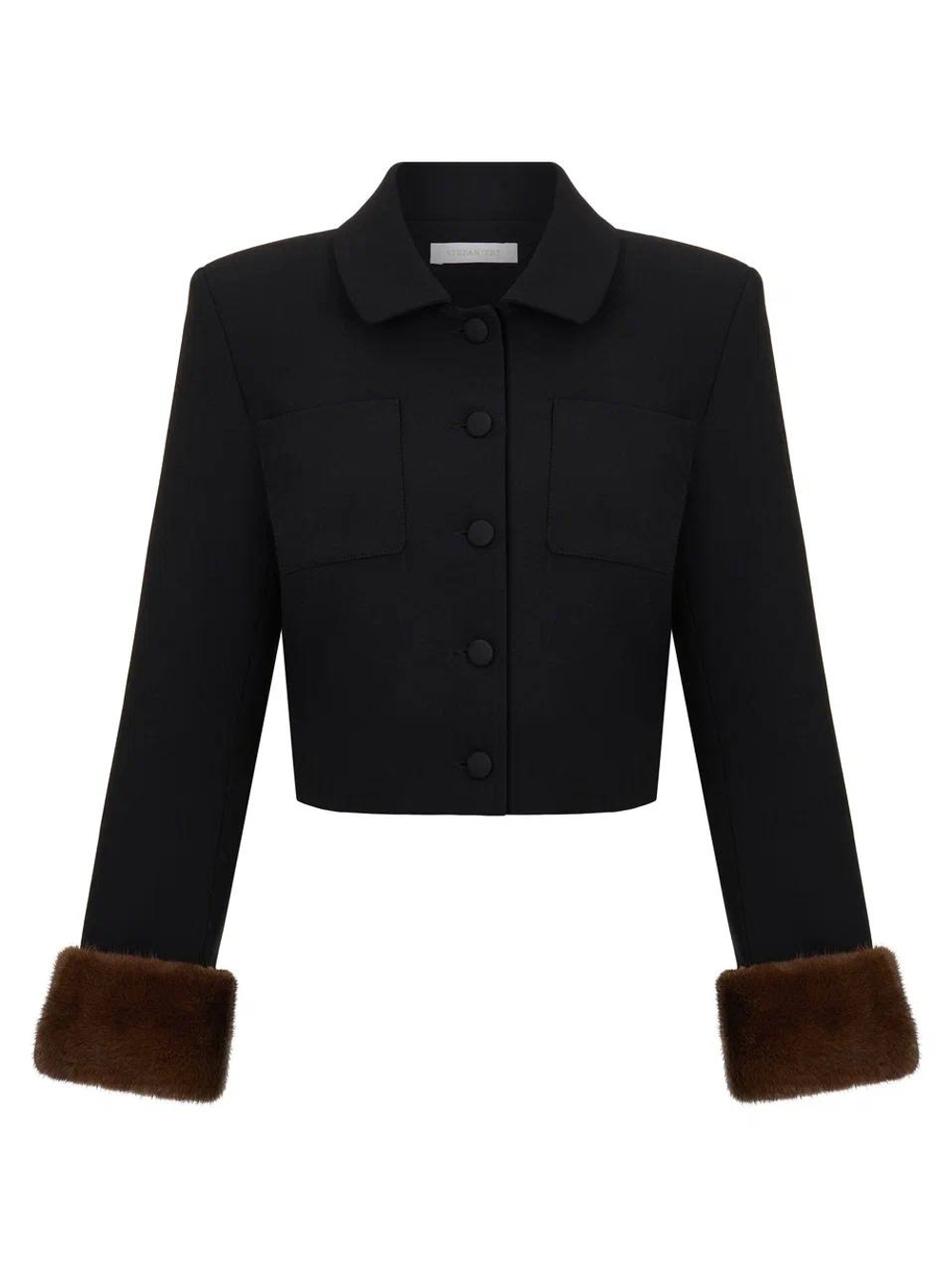 Жакет Love26 с норкой, черный