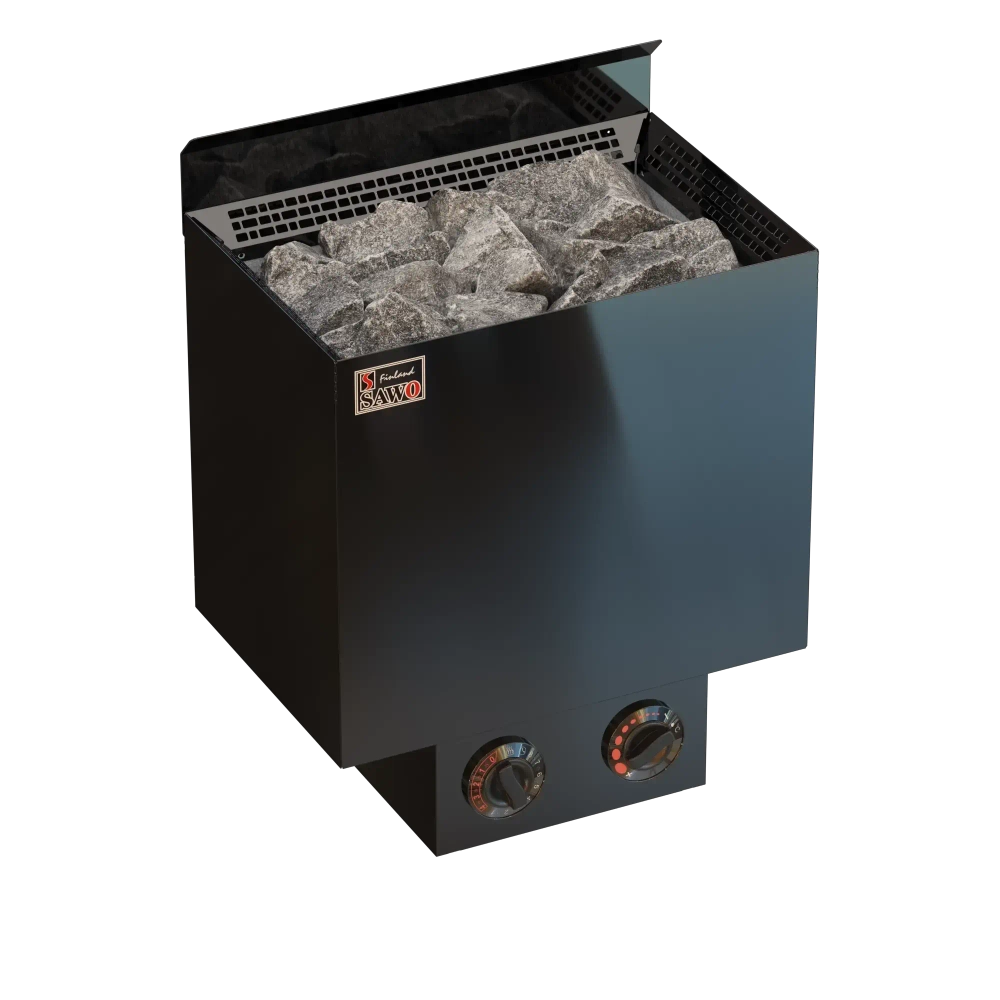 Электрическая печь SAWO NORDEX NRN-90NB-BL-Z-C (9 кВт, черная, внутри оцинковка, снаружи нержавейка, встроенный пульт)